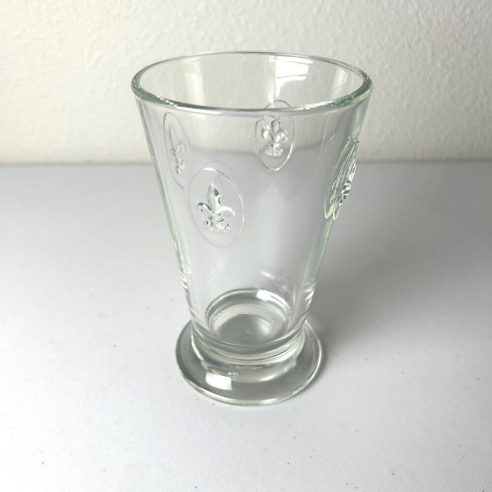 La Rochere France Fleur De Lis Glass Old Fashion Rocks Tumbler  5"